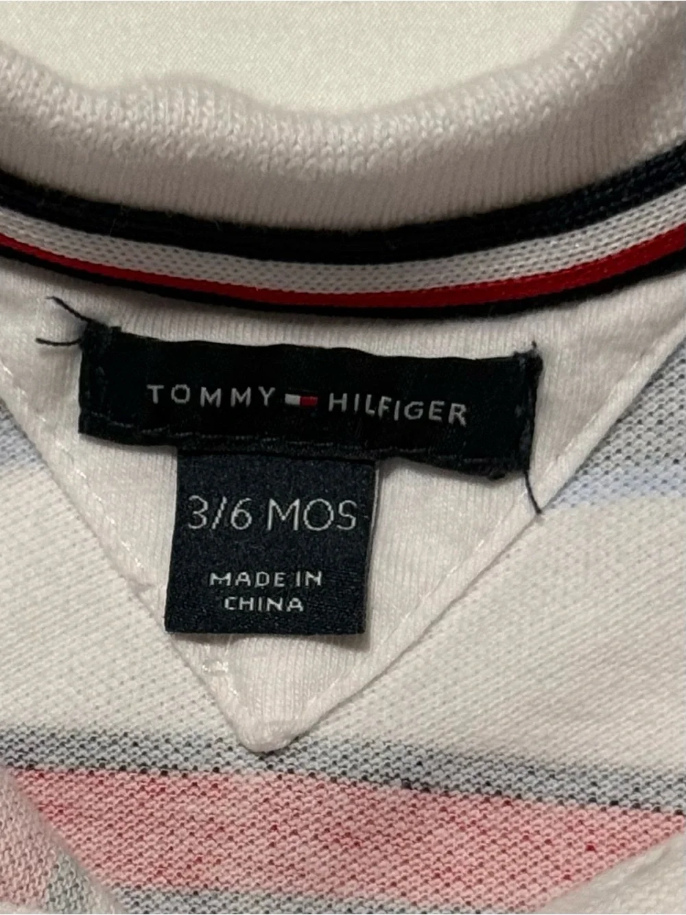 Tommy Hilfiger White Polo Dress with Red & Navy Stripes